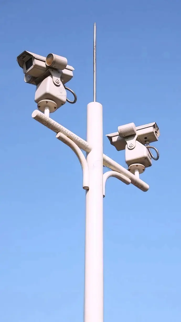 Heavy Duty Surveillance Pole Systems – Galvanized Steel Poles for Mounting CCTV Cameras, Security Lighting, and Wireless Equipment in Urban Streets, Highways, Industrial Facilities, and Public Spaces. Engineered for Stability, Wind Load Resistance, and Easy Integration with Smart City Infrastructure.