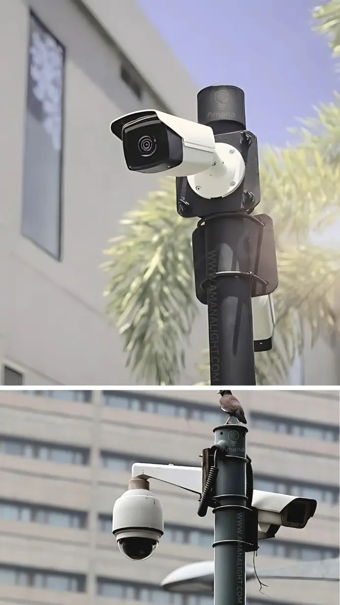 Heavy Duty Surveillance Pole Systems – Galvanized Steel Poles for Mounting CCTV Cameras, Security Lighting, and Wireless Equipment in Urban Streets, Highways, Industrial Facilities, and Public Spaces. Engineered for Stability, Wind Load Resistance, and Easy Integration with Smart City Infrastructure.