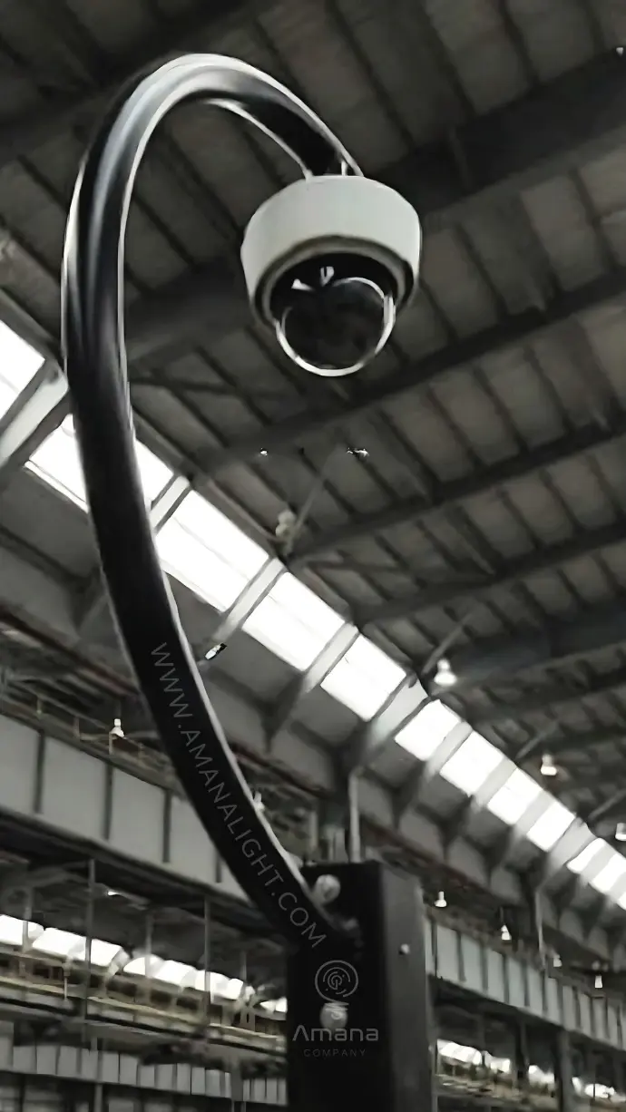 Heavy Duty Surveillance Pole Systems – Galvanized Steel Poles for Mounting CCTV Cameras, Security Lighting, and Wireless Equipment in Urban Streets, Highways, Industrial Facilities, and Public Spaces. Engineered for Stability, Wind Load Resistance, and Easy Integration with Smart City Infrastructure.