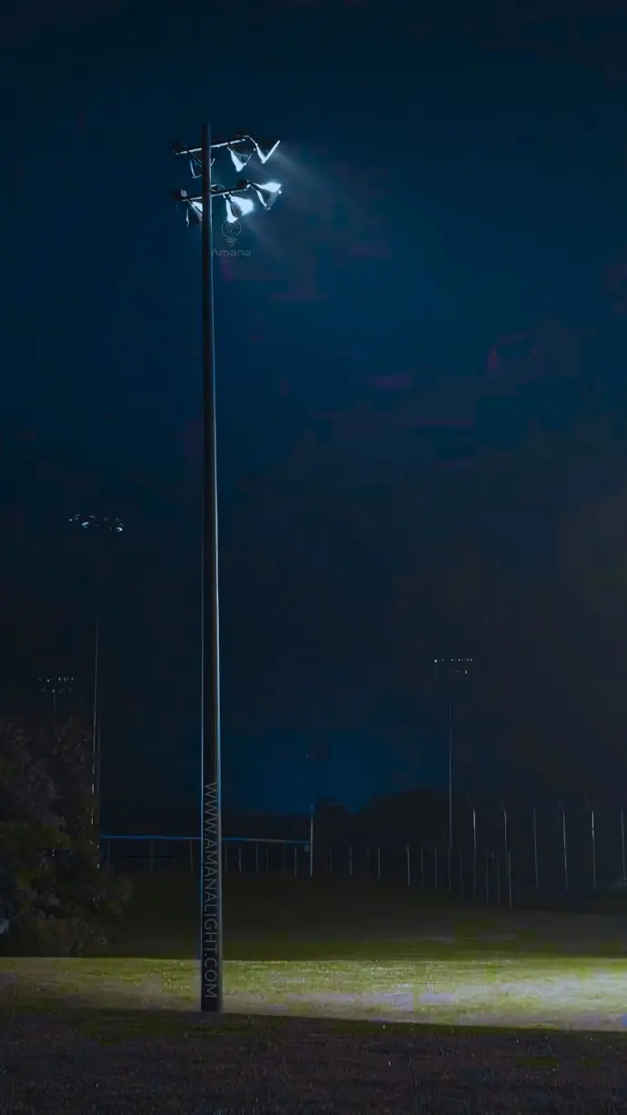 Stadium Lighting Poles – High-Mast Structures Designed for Floodlight Systems in Sports Fields, Football Stadiums, Tennis Courts, and Outdoor Arenas. Engineered for Optimal Light Distribution, Glare Control, and Compliance with International Sports Lighting Standards. Available in Galvanized Steel and Custom Heights.