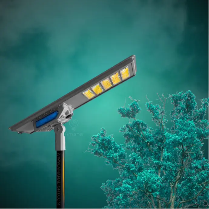 All-in-One Solar Street Light – Integrated LED Lighting with Solar Panel and Battery in a Compact Design. Ideal for Streets, Parking Areas, Parks, Pathways, and Remote Locations. High Efficiency, Zero Grid Dependency, and Easy Installation with Motion Sensor Options.